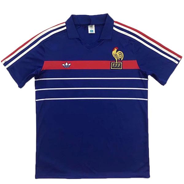 France home retro soccer jersey maillot match men's 1st sportwear football shirt 1983-1985